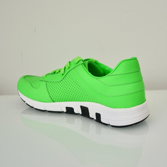 NIB GUCCI LEATHER NEON GREEN TENNIS MENS LOW TOP SNEAKERS - Picture 2 of 11